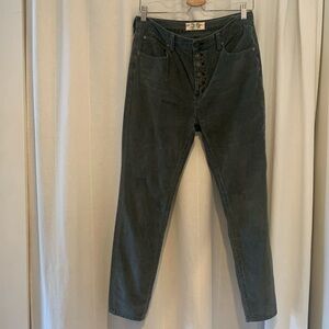 Free People “We the Free” cords slate blue. 5 button fly sit at waist Size 29